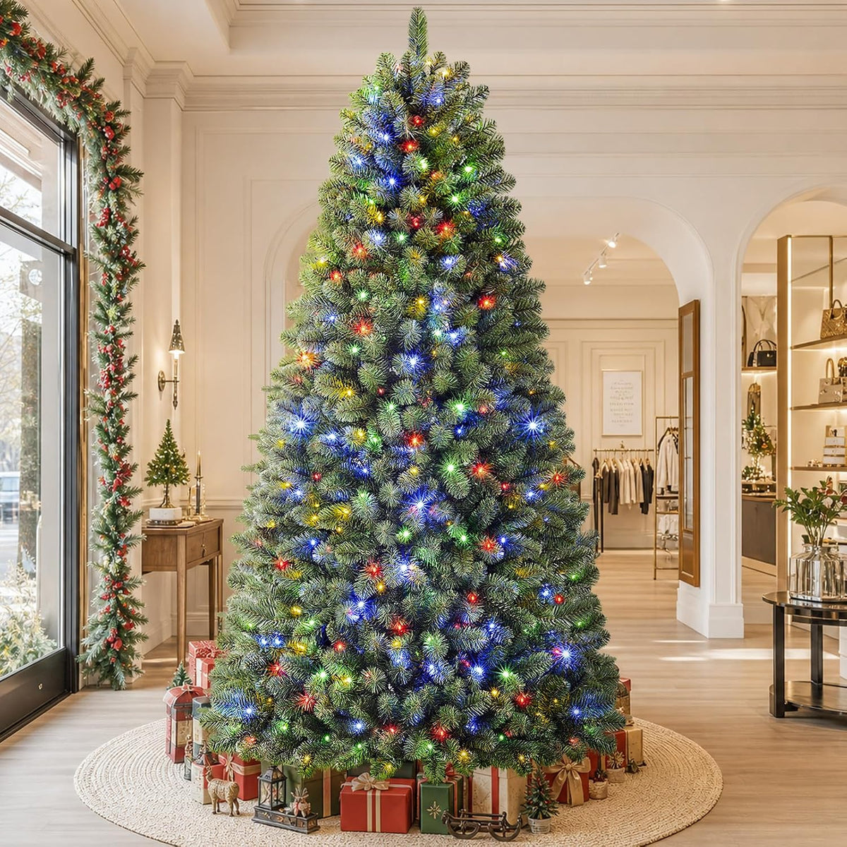 7ft artificial prelit classic christmas tree with remote, package contents