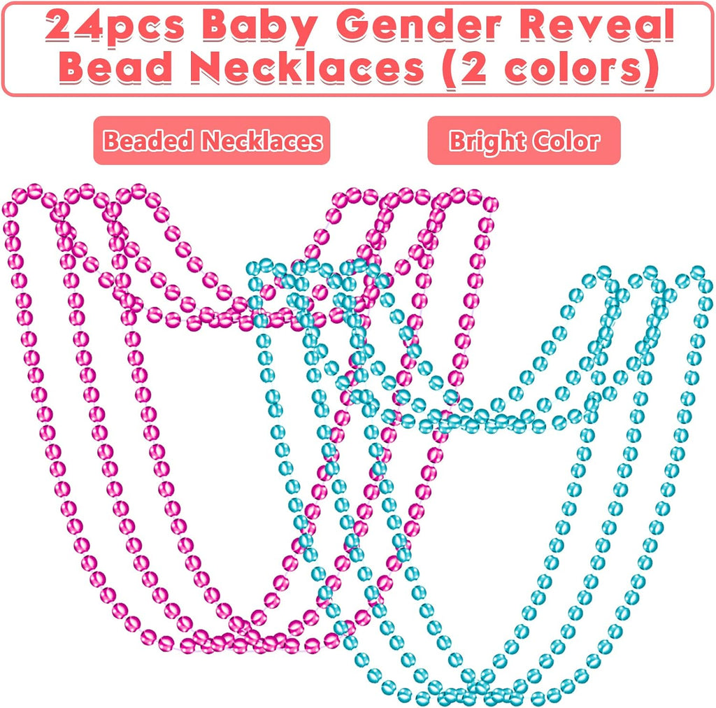 Winrayk Baby Gender Reveal Party Favors Supplies Ideas, Team Boy or Girl Pins Daddy and Mommy Badge Pin Silicone Bracelet Photo Prop Necklace, 104 Baby Shower Favors Pink Blue Gender Reveal Decor Game