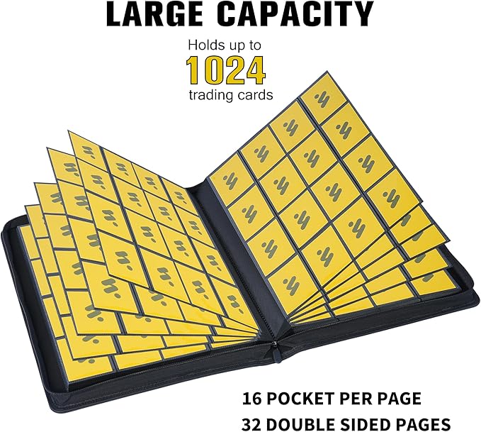 Premium 1000+ Pockets Card Binder,16 Pockets Trading Card Binder Ringless Side Loading Trading Card Album Folder for TCG - Dark Purple