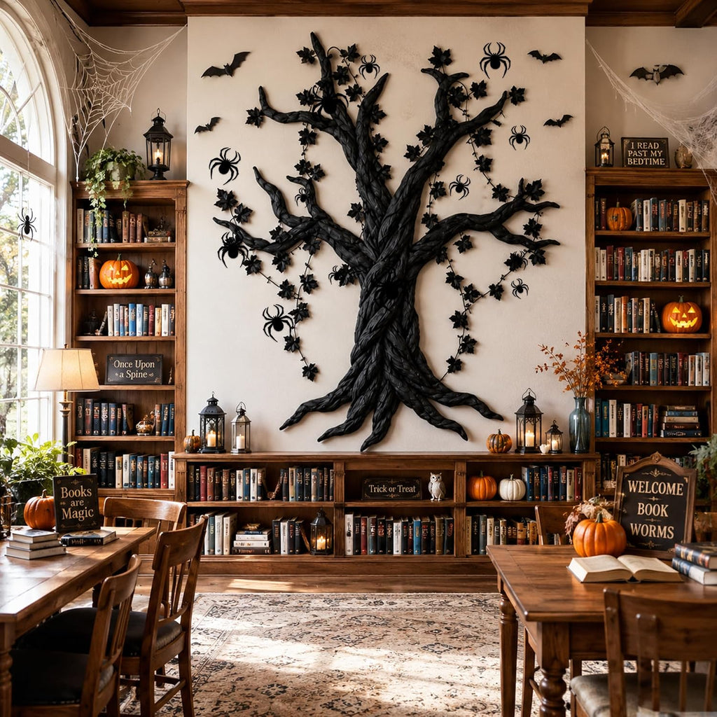 halloween diy black maple tree set, large halloween, side view