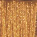 Twinkle Star 300 LED Curtain String Lights, Warm White | 8 Modes, Plug In, For Bedroom Wedding Party Birthday, Indoor Outdoor Wall Window Backdrop