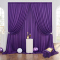 8 Panels Purple Backdrop Curtains for Party Background, Wrinkle Free Purple Photo Backdrop Drapes Back Drop Cloth for Wedding Birthday Photography Baby Shower Decor, 40ftx10ft