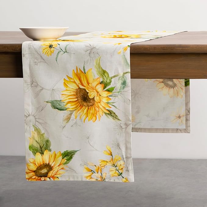 Maison d' Hermine Table Runner 100% Cotton Single Layer Table Runners 108 inches Long Decorative for Home Kitchen Dining Party Baby Shower Wedding Bridal Shower Spring Summer (Candice, 14.50" x 108")