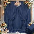 30×14ft Wrinkle Free Navy Blue Backdrop Curtain for Wedding Parties,6 Panels 5×14ft Height Soft Silky Polyester Photo Backdrop Drapes Curtains for Birthday Photography Stage Events Background Cloth