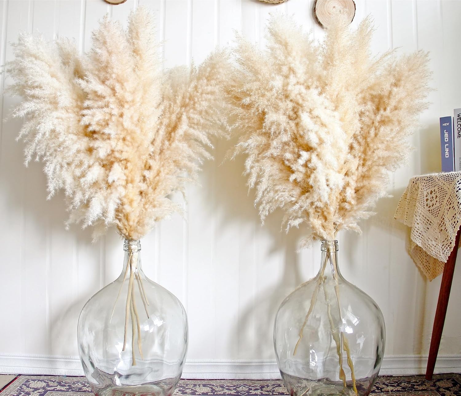 10pcs 40'' Pampas Grass Tall Decor - Pompas Floral, Tall pampas grass for Floor Vases, Living Room Floor, Floor Plants, Plumas Para, and Grass Wall Decor