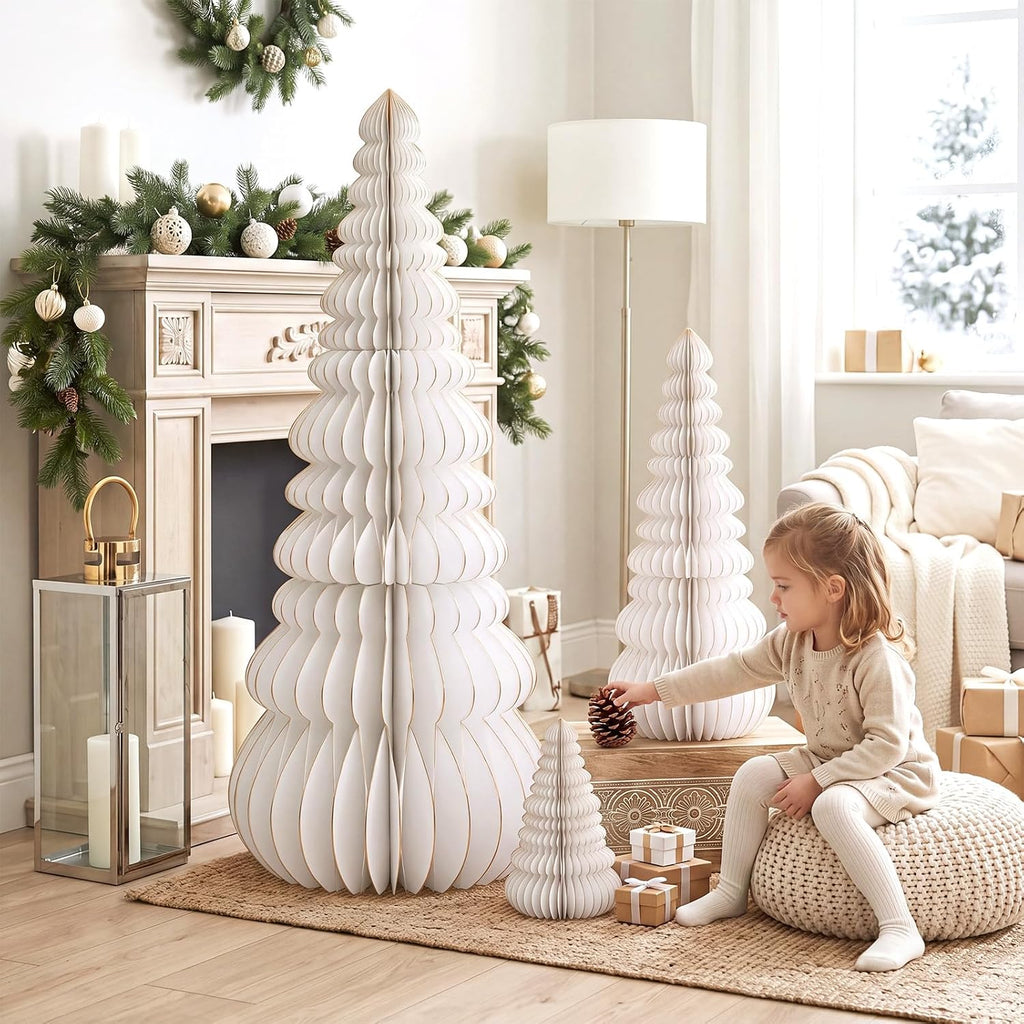 glikceil 3 set large honeycomb paper christmas tree, package contents