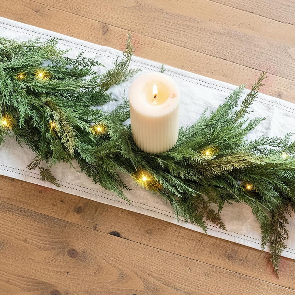 christmas cedar garland realistic - cypress decorations with, package contents