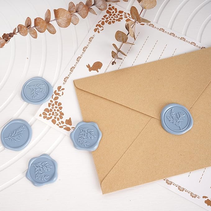 Wax Seal Stickers (60 Pcs, 3 Designs in 1 Pack) Premium Envelope Seal Stickers for Wedding Invitation Envelopes, Adhesive Wax Seals, Perfect for Seating Chart, Gift Wrapping