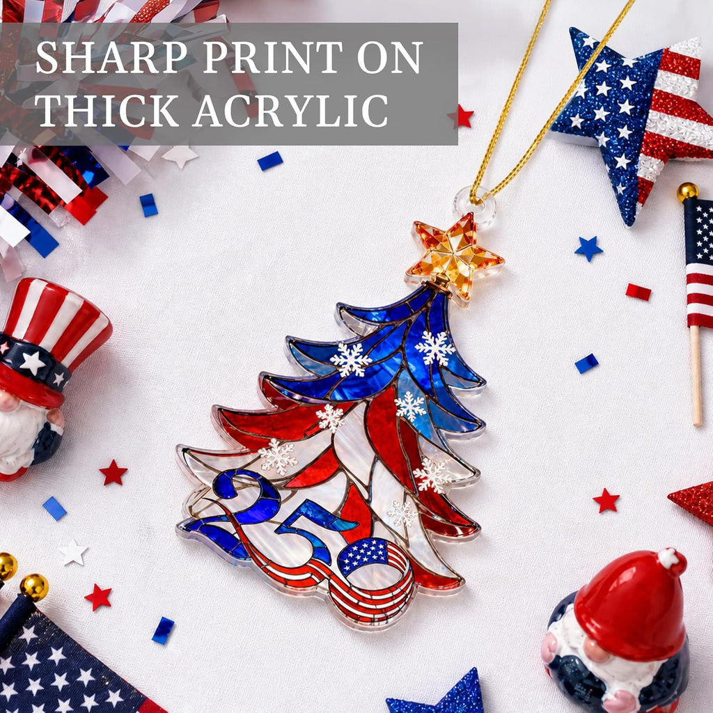 250 Anniversary USA Ornament, 2D Acrylic America Merchandise 250, Christmas in July Decorations, Christmas Decorations, USA 250th Anniversary, USA 250th Birthday Gifts