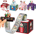 5Pcs Christmas Money Box for Cash Gift Pull, Money Holder Cash Gift for Kids Adults, DIY Fun Holiday Cash Box, Surprise Gift Box for Family, Includes 250Pcs Transparent Bags