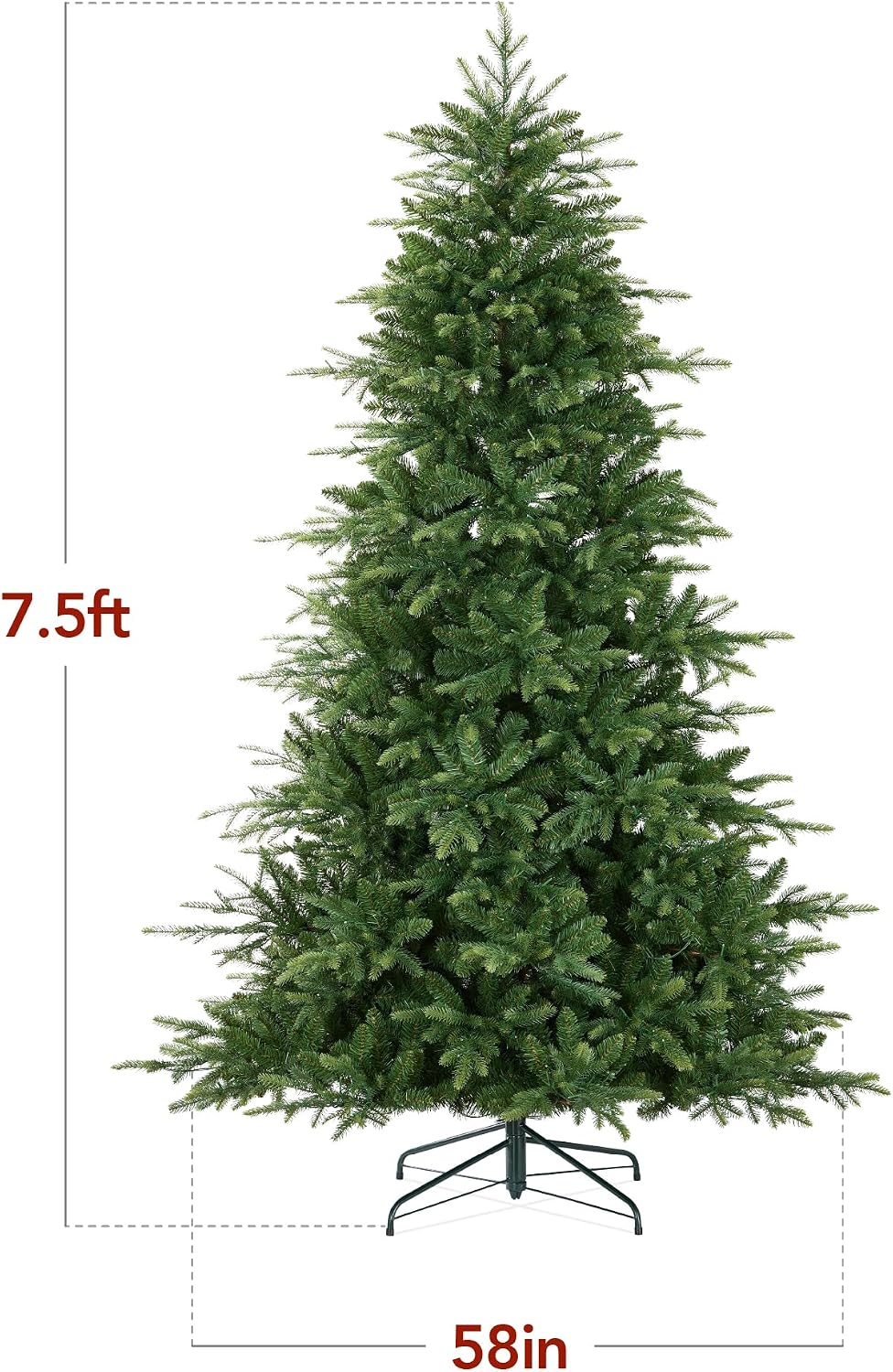 best choice products full aspen christmas tree, 7.5ft, view 9
