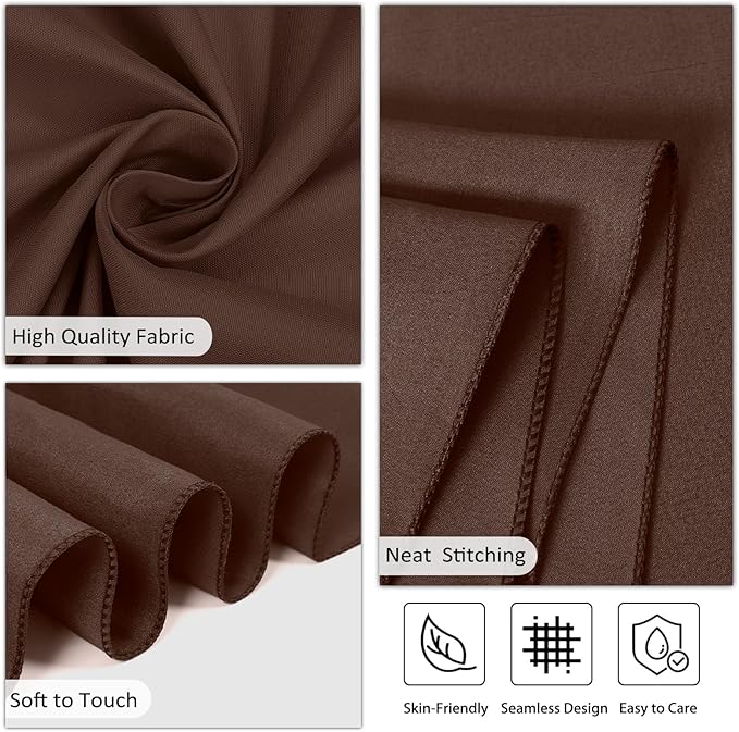 8 Pack Brown Round Tablecloth 90 Inch Stain and Wrinkle Resistant Round Brown Table Cloth Reusable and Washable Polyester Fabric for Buffet Wedding Party and Banquet