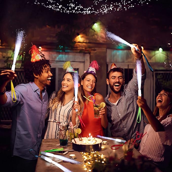 50 Pcs White Fiber Optic Wands Bulk Wedding Sparklers Party Favors LED Light Glow Sticks with 3 Modes Long Flashing Glow for Birthday Wedding Bridal Shower Glow in the Dark Party Favors