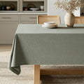 MIULEE Olive Green Linen Cottton Table Cloth Rectangle Tablecloth Waterproof Spillproof Cross-Star Textured Table Cltoth Decorative Farmhouse Style for Dining Party Weddings 60x120 Inch