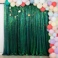 ShinyBeauty Sequin Backdrop 10x10FT Iridescent Green | Glitter Photo Background for Wedding, Baby Birthday, Photography Booth Decor Party Backdrop Curtain