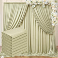40 ft x 10 ft Wrinkle Free Sage Green Backdrop Curtain for Parties, Thick Green Polyester Photo Backdrop Drapes for Baby Shower Wedding Engagement Birthday Party Backdrop Stand,5ft x 10ft 8 Panels