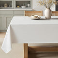 MIULEE White Linen Tablecloth 60x84 Inch Rectangle Table Cloth Waterproof,Stain Resistant & Wrinkle Resistant for Dining Party Wedding