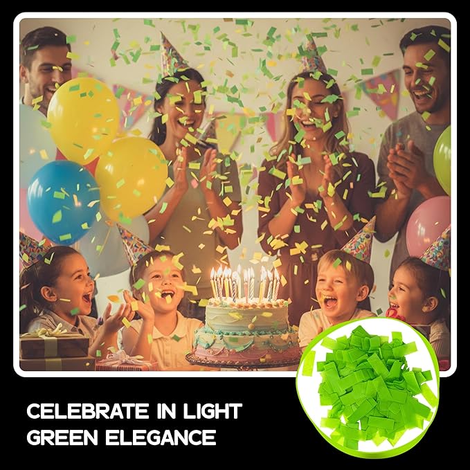 Ultimate Confetti, Light Green Biodegradable Confetti - Rectangular Flame-Resistant Tissue Paper Confetti for Cannon and Launcher use – Best for Gender Reveal, Parties, and Concerts - 20 lb, 320 oz