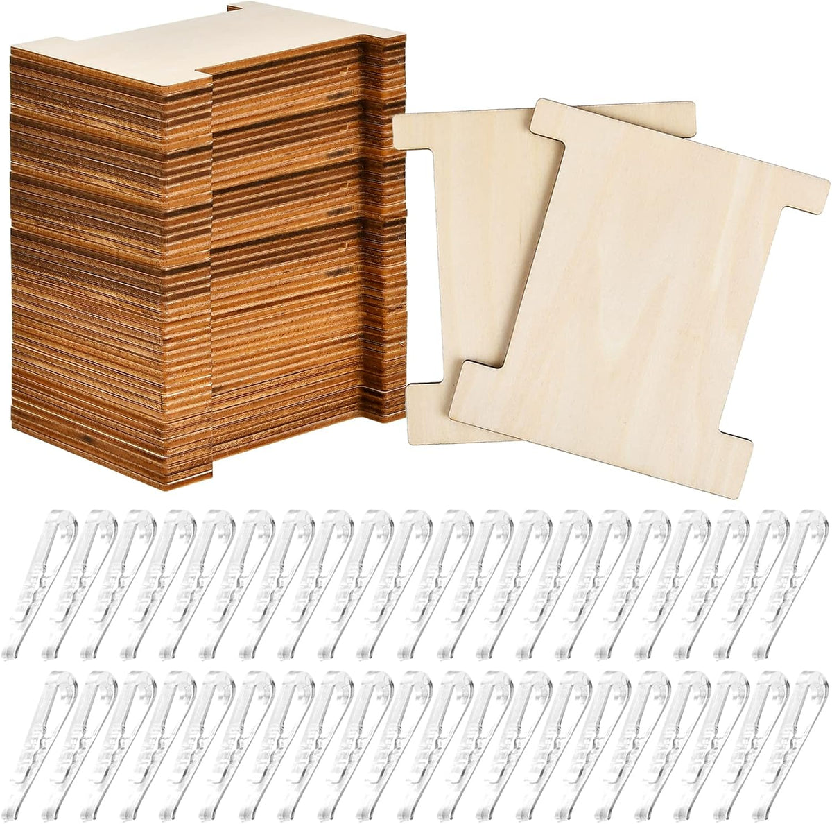 ribbon storage organizer set, flat wood ribbon spools, main product view