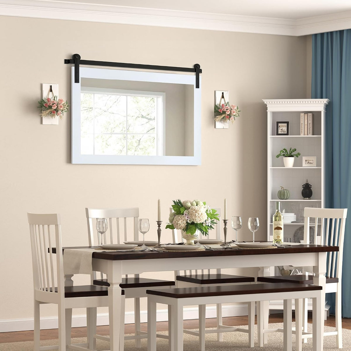cogood farmhouse bathroom mirrors for over sink, close-up detail
