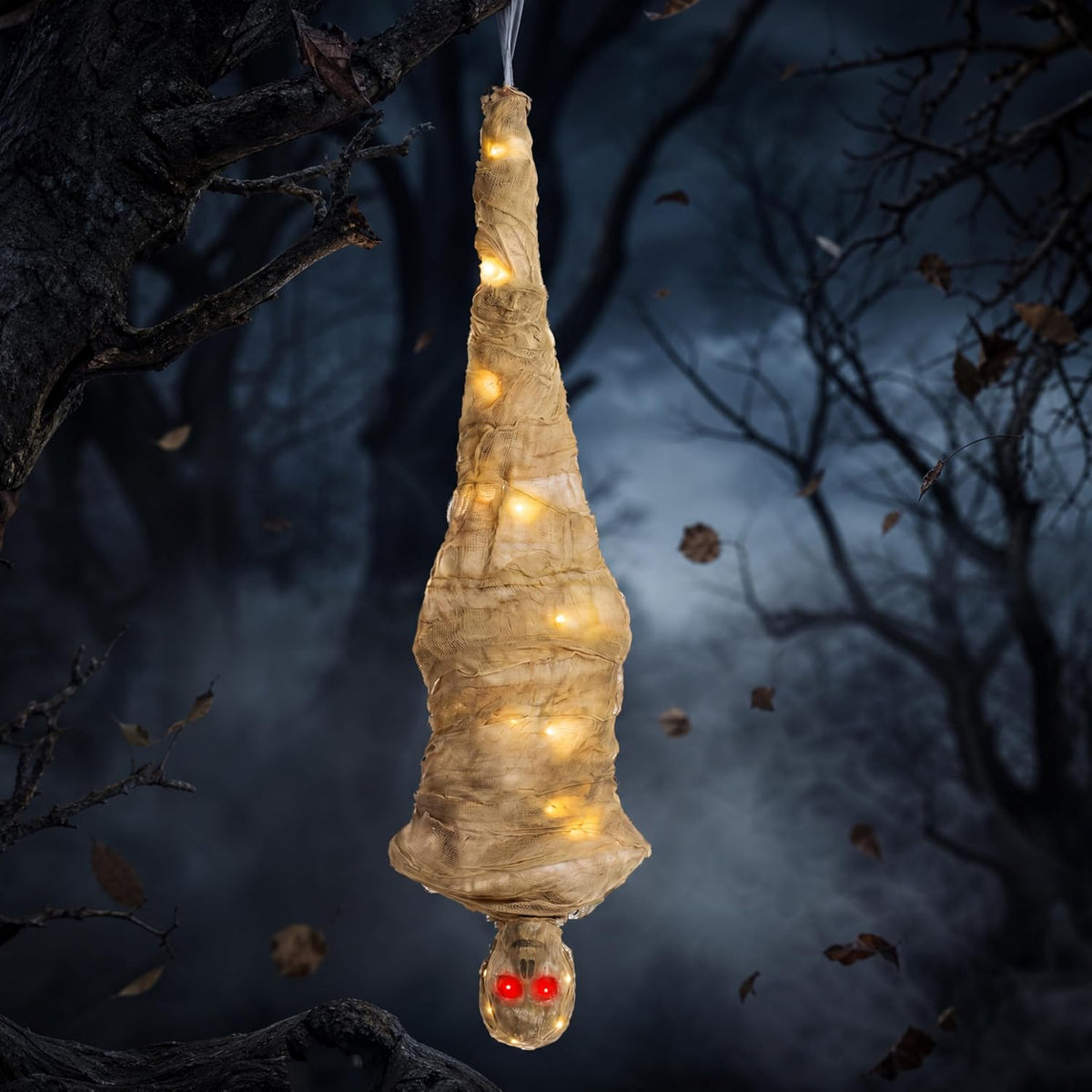 JOYIN 65" Halloween Decoration Cocoon Corpse, Animated Hanging Dead Body...