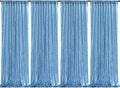 Baby Blue Christmas Backdrop Curtains 4 Pieces 2FTx8FT Sequin Photography Background Curtain for Party Decoration