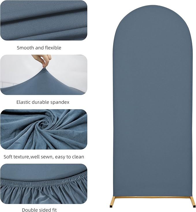 Wedding Arch Cover 6.6FT Arch Backdrop Cover Spandex Fitted Arch Cover for Round Top Chiara Backdrop Stand Covers for Wedding Birthday Party Baby Shower Banquet Ceremony Decoration