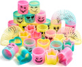 JOYIN 30 Pcs Spring Rainbow Party Favor, Mini Plastic Coil Spring Toy, Fidget Stress Coil Mini Springs Bulk Toys for Carnival Prize Birthday, Classroom Goodie Bag Stuffers