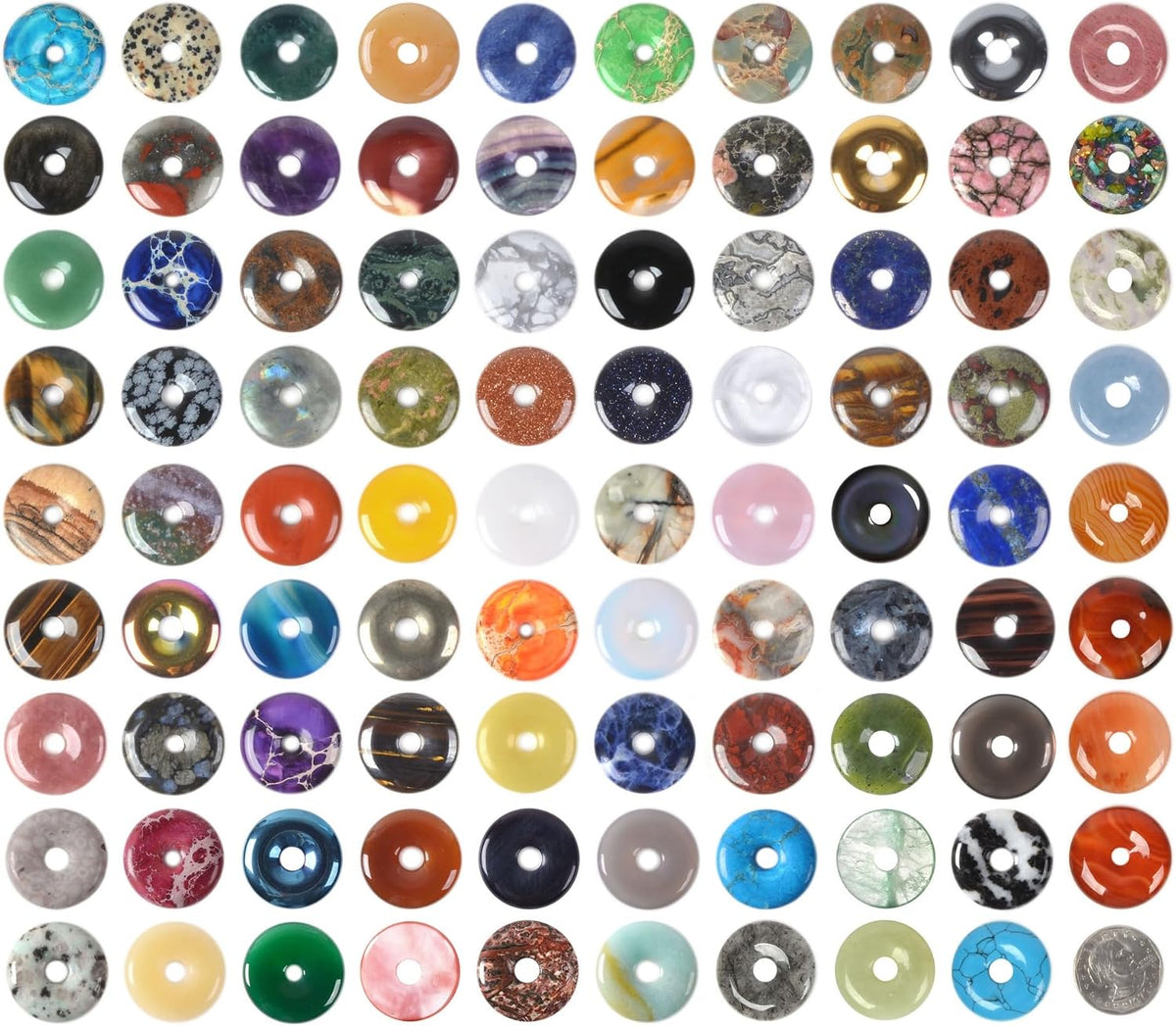 30mm donut beads wholesale lot semi-precious gemstone for, main product view