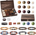 geezon navis diy bracelet making kit natural wooden, main product view