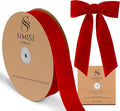 Red Velvet Ribbon 1.5'' 25 Yards for Christmas Tree, Gift Wrapping, Flower Bouquet, Wreath Decorations, Bow Making