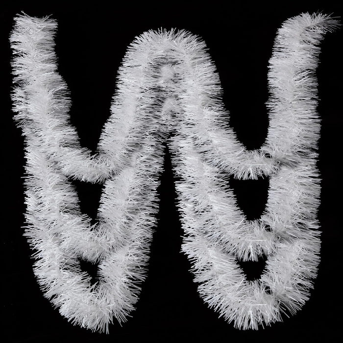 150 FT White Tinsel Garland Christmas Holiday Tinsel Garland Halloween New Year Birthday Party Decorations, Tinsel Twist for Christmas Tree Decoration (White)