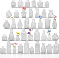 Set of 40 Glass Bud Vases, Small Clear Glass Vases in Bulk, Mini Vintage Embossed Flower Vase for Wedding, Centerpieces, Birthday Party, Baby Shower, Home Table Decorations (Clear)