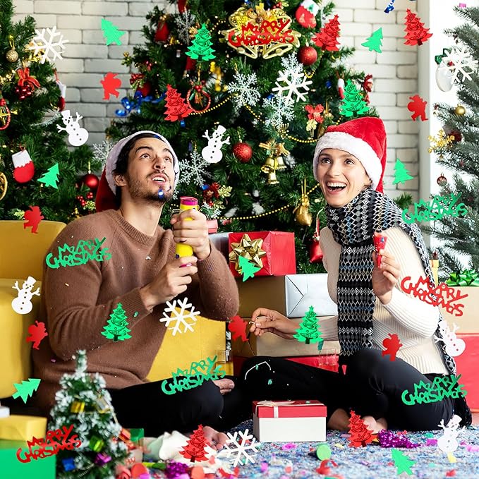 MARFOREVER Christmas Glitter Confetti Table Decorations, Red Green White Xmas Party Scatter Confetti Santa Claus Christmas Tree Snowflake Snowman Table Sprinkles for Xmas Party Supplies Decor
