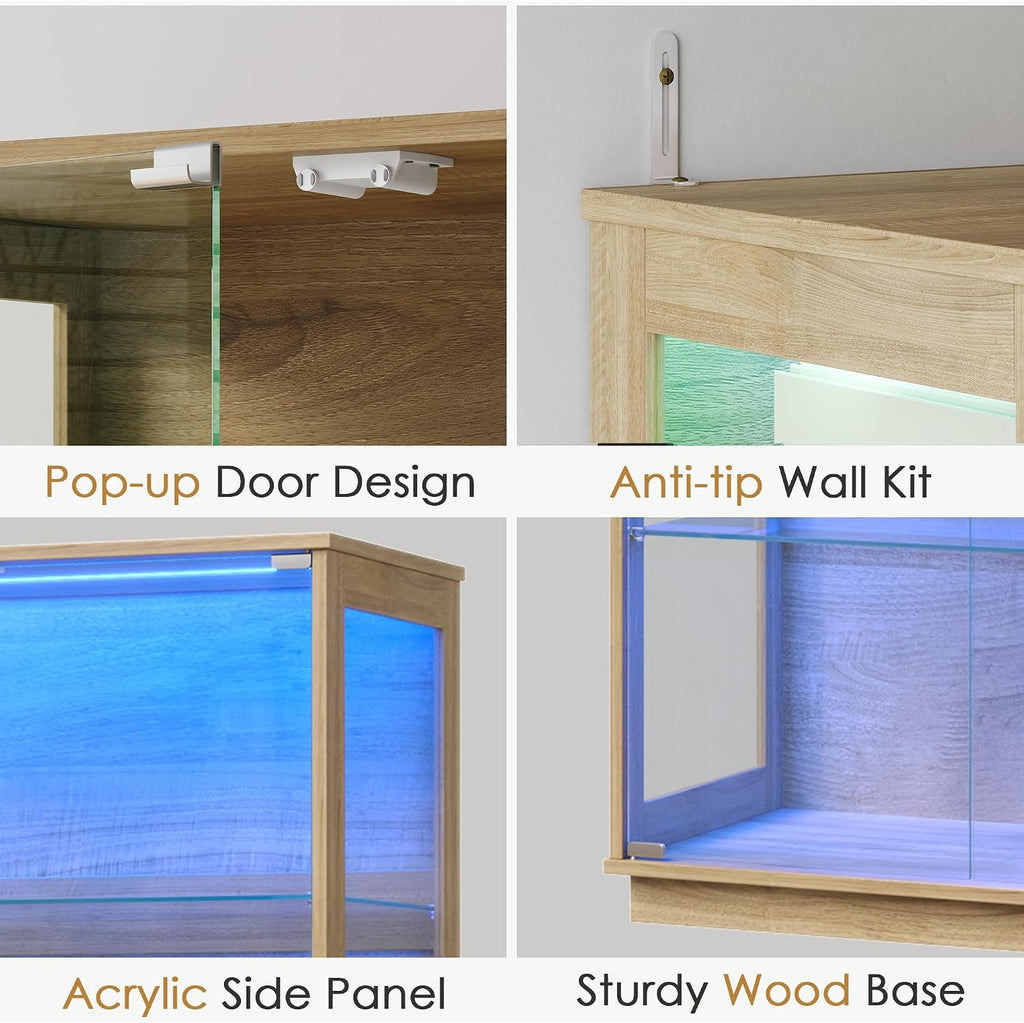 65" h rgb display cabinet with glass doors, package contents