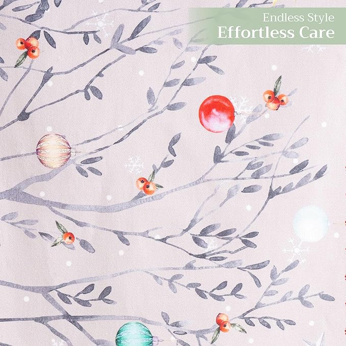 Maison d' Hermine Table Runner 100% Cotton Double Layer Table Runners 72 inches Long for Thanksgiving Christmas Decorations Home Kitchen Dining Party Wedding (Fairy Christmas, 14.5" x 72")