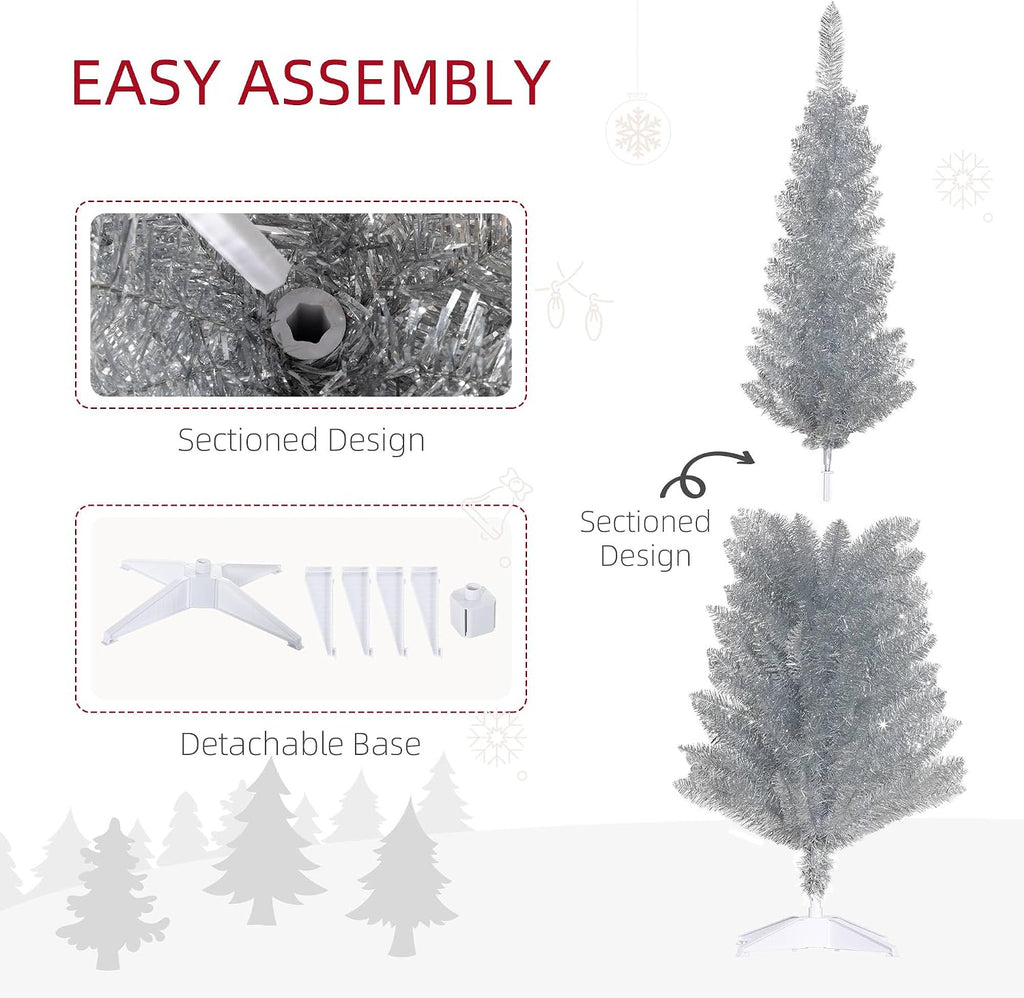 homcom 5' artificial pencil christmas tree 294 realistic, package contents