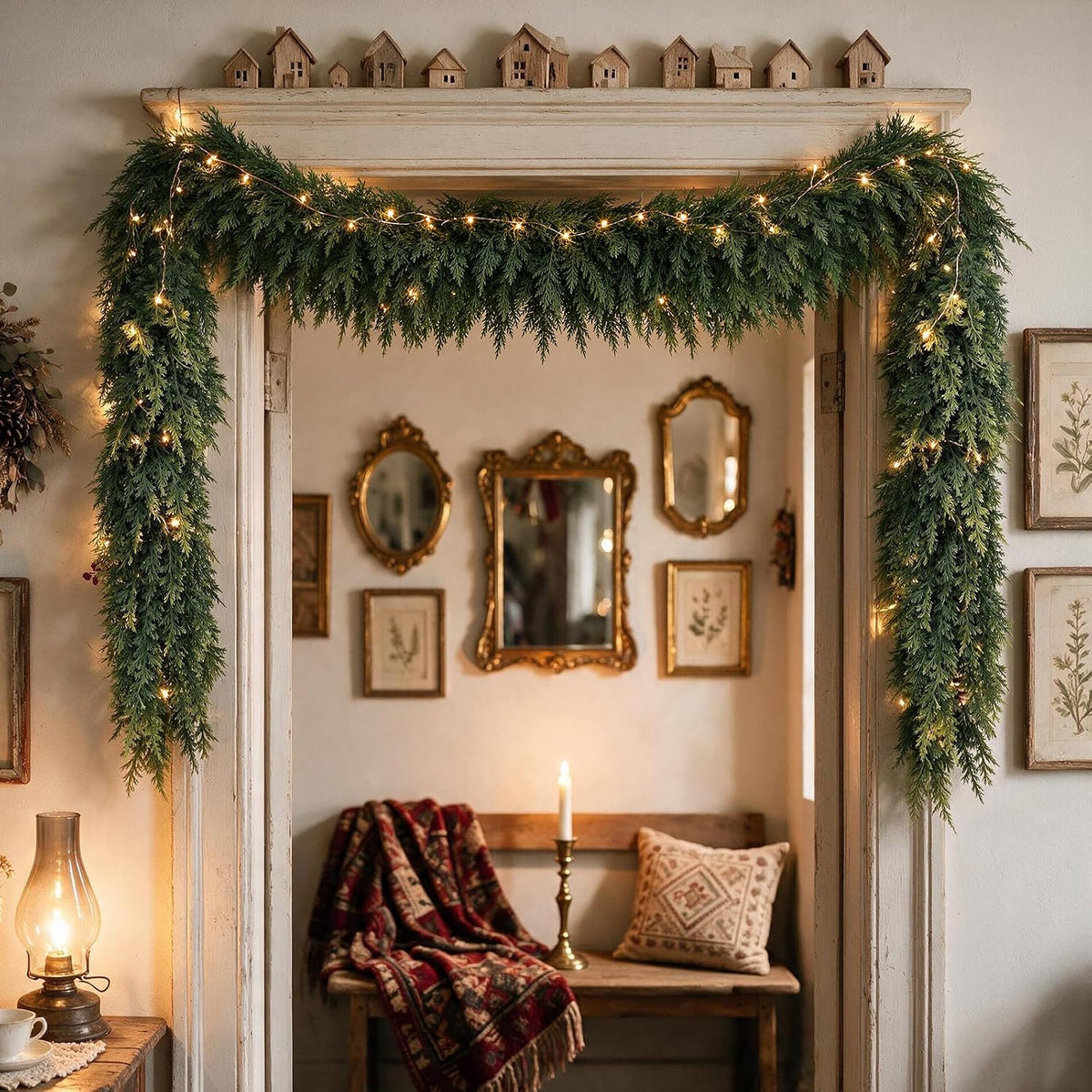 9ft christmas cedar garland, realistic artificial pine greenery, package contents