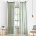Vision Home Soft Green Pinch Pleated Semi Sheer Curtains Textured Linen Blended Light Filtering Window Curtains 102 inch for Living Room Bedroom Pinch Pleat Drapes with Hooks 2 Panels 40" Wx102 L