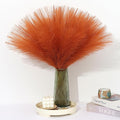 Orange Pampas Grass Decor 30 Pcs 21.7 Inch Faux Pampas Grass Bulk Artificial Dried Flowers Small Vase Filler Pompas Grass.