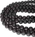 carpenterc round polished wood beads, black ebony wood, main product view