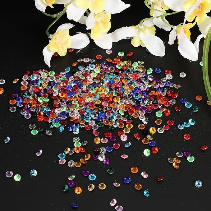PATIKIL 10000 Pcs Wedding Table Scatter Confetti Crystals 4.5mm Acrylic Diamonds Vase Fillers Gems for Table Centerpiece Decorations Party Vase Beads, Black