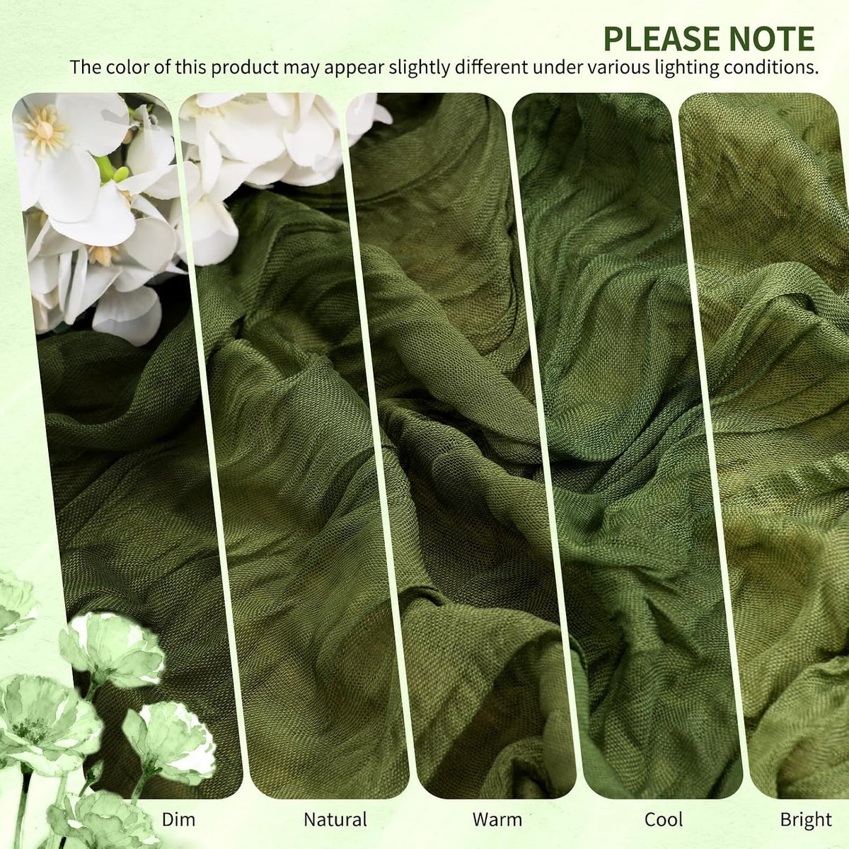 20 Pack Olive Green Cheesecloth Table Runner Wedding Birthday Table Decor