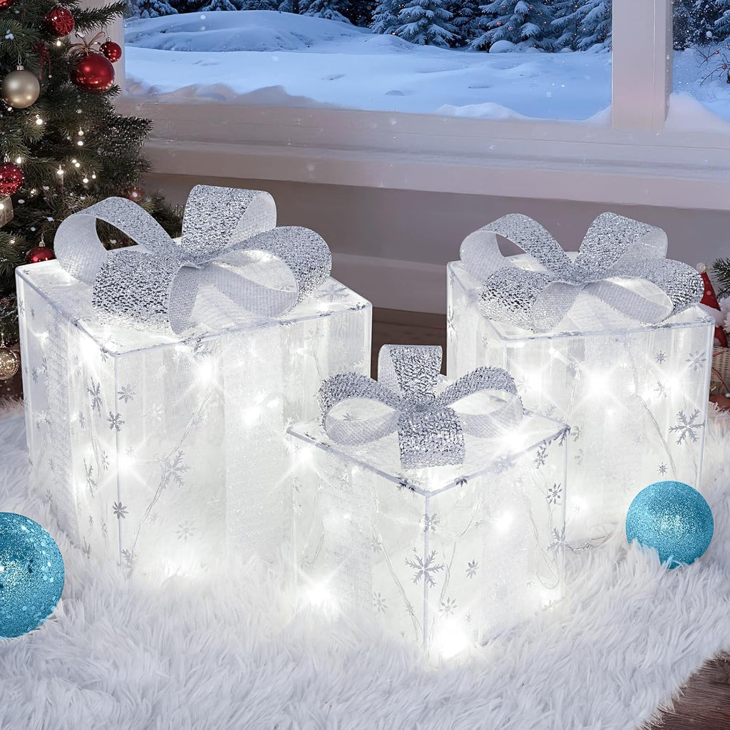 towponics set of 3 christmas lighted gift boxes, main product view