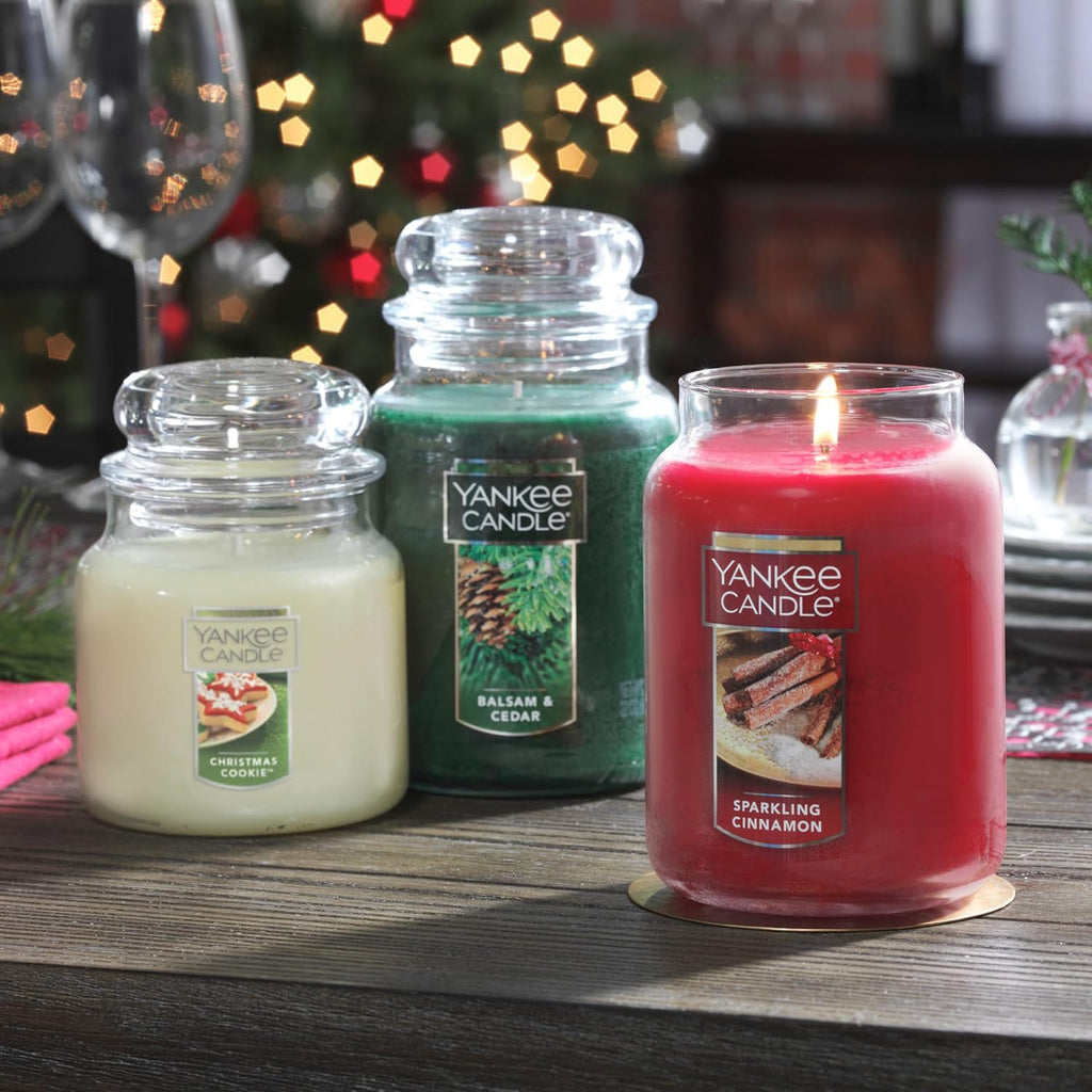 Yankee Candle Sparkling Cinnamon Scented Classic 22oz Large Jar Single Wick Candle Over 110 Hours of Burn Time