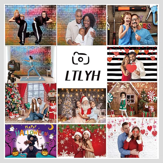 LTLYH 8x6ft Colorful Brick Wall Photo Backdrop Baby Birthday Wedding Party Photography Background Decor Studio Photo Booth A081…