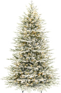 hykolity 7.5 ft prelit flocked christmas tree with, main product view