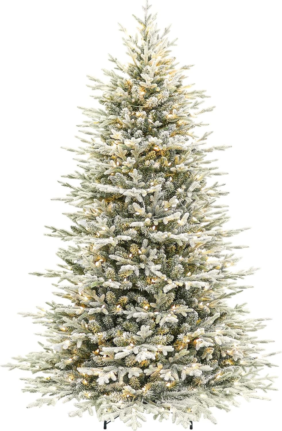 hykolity 7.5 ft prelit flocked christmas tree with, main product view