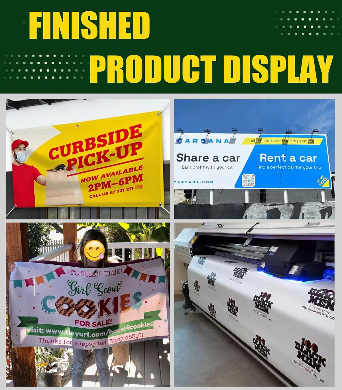 Custom Banner 4ft x 6ft Vinyl Banner Custom Backdrop - Full Color 13 Oz Sign ...
