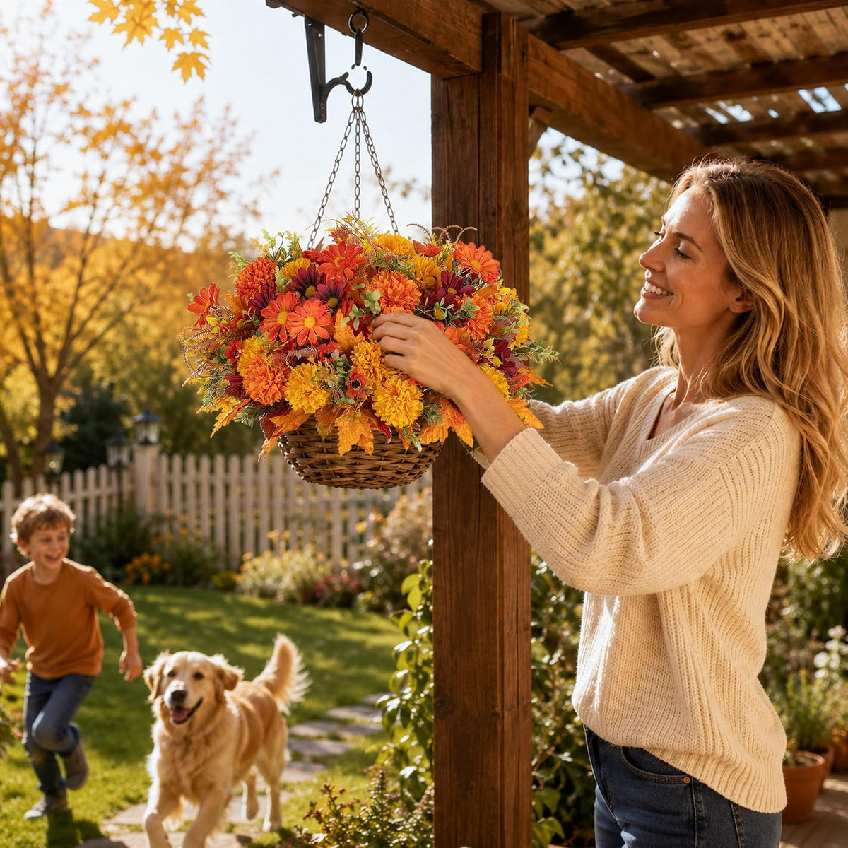 blosmon faux mums for outdoor planters: realistic fall on a desk or shelf